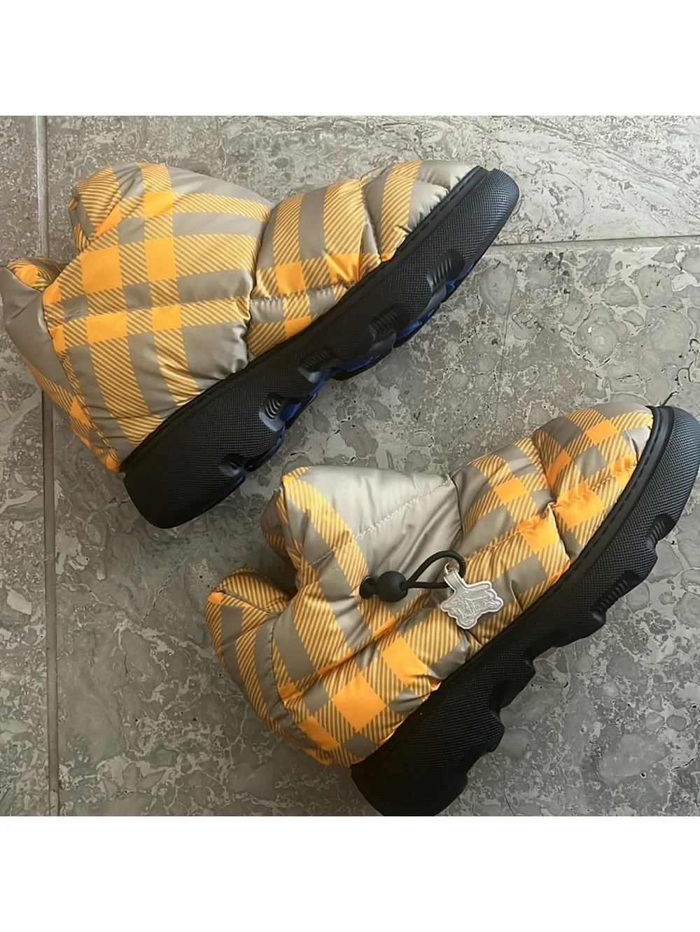 Burberry Check Pillow Padded Snow Boots, Size 40, NEW in Box with DustBag